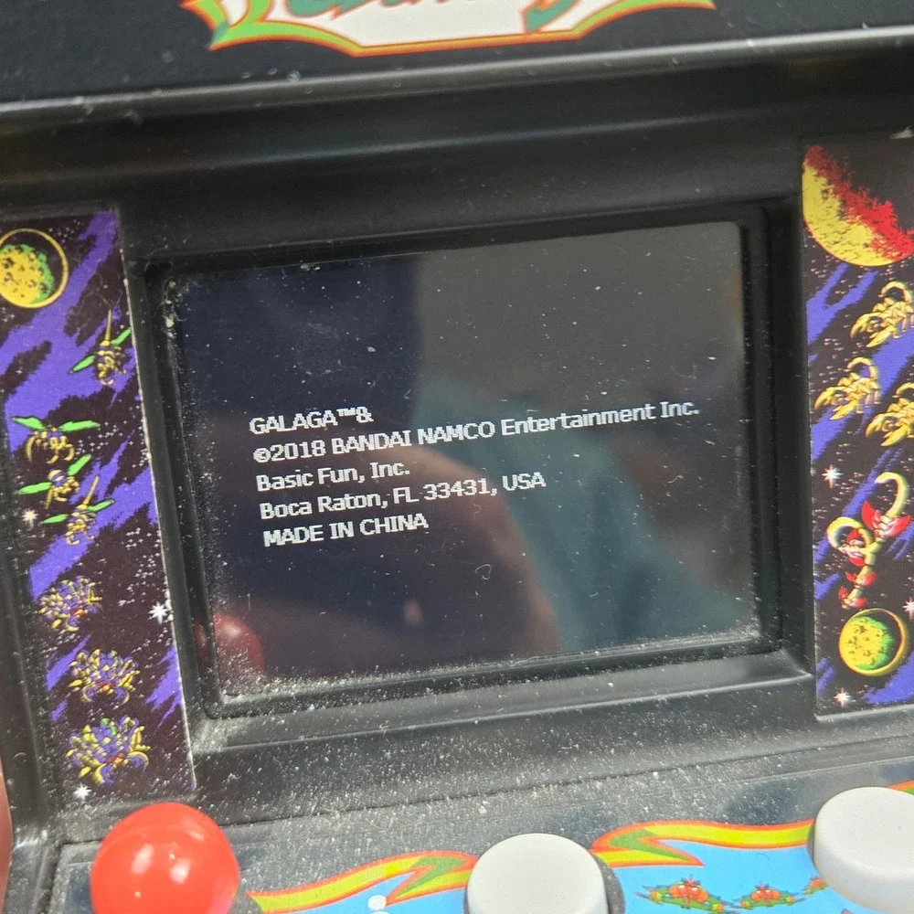 Basic Fun Galaga Mini Arcade Cabinet Retro Handheld Game Black 09622 Namco VIDEO